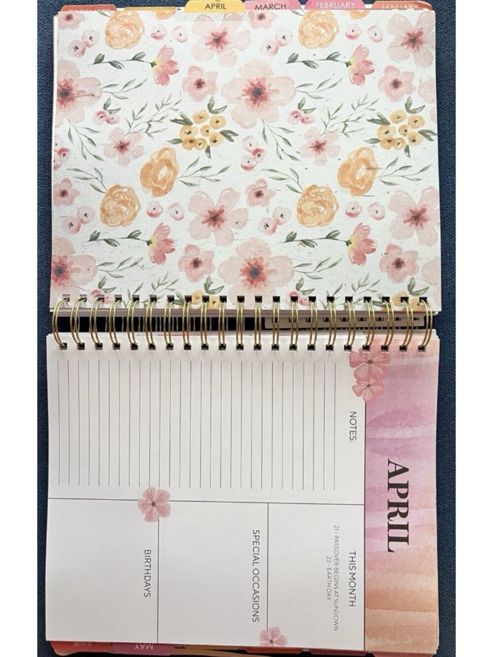 Planner 17 Month 2026-27 DAISY FLORAL Month Day Week Organizer Calendar 9"Wx11"H - Picture 11 of 16